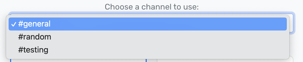 Select a Slack Channel